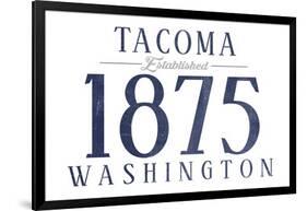 Tacoma, Washington - Established Date (Blue)-Lantern Press-Framed Art Print