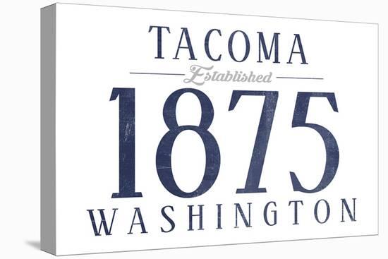 Tacoma, Washington - Established Date (Blue)-Lantern Press-Stretched Canvas