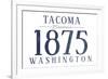 Tacoma, Washington - Established Date (Blue)-Lantern Press-Framed Art Print