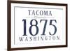 Tacoma, Washington - Established Date (Blue)-Lantern Press-Framed Art Print