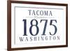 Tacoma, Washington - Established Date (Blue)-Lantern Press-Framed Art Print