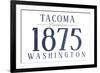 Tacoma, Washington - Established Date (Blue)-Lantern Press-Framed Art Print