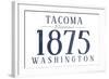 Tacoma, Washington - Established Date (Blue)-Lantern Press-Framed Art Print