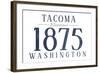 Tacoma, Washington - Established Date (Blue)-Lantern Press-Framed Art Print