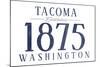 Tacoma, Washington - Established Date (Blue)-Lantern Press-Mounted Art Print