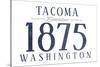 Tacoma, Washington - Established Date (Blue)-Lantern Press-Stretched Canvas