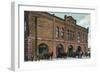 Tacoma, Washington - Exterior View of Fire Station on a Street-Lantern Press-Framed Art Print