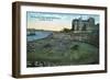 Tacoma, Washington, Exterior View of High School and Stadium, Flag Formation-Lantern Press-Framed Art Print