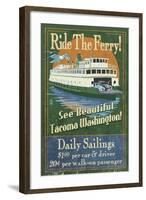 Tacoma, Washington - Ferry Ride Vintage Sign-Lantern Press-Framed Art Print