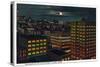 Tacoma, Washington, Heart of the City View at Night-Lantern Press-Stretched Canvas