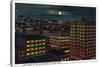 Tacoma, Washington, Heart of the City View at Night-Lantern Press-Stretched Canvas