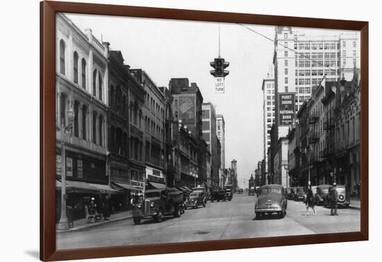 Tacoma, Washington - Northern View from Pacific Avenue-Lantern Press-Framed Art Print