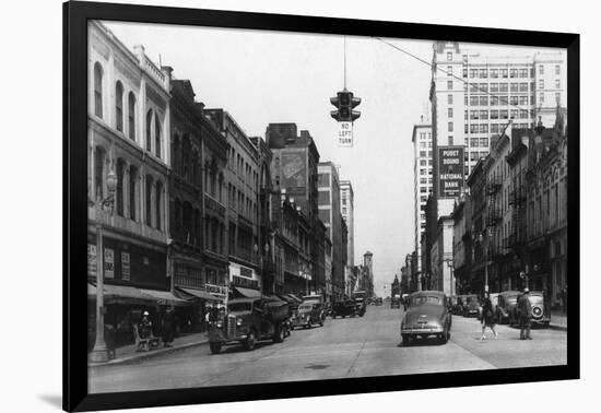 Tacoma, Washington - Northern View from Pacific Avenue-Lantern Press-Framed Art Print