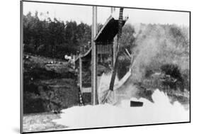 Tacoma, Washington - November 7, 1940 - Tacoma Narrows Bridge - Bridge Splashing in Water-Lantern Press-Mounted Art Print