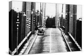 Tacoma, Washington - November 7, 1940 - Tacoma Narrows Bridge - Car on Bridge-Lantern Press-Stretched Canvas