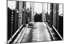 Tacoma, Washington - November 7, 1940 - Tacoma Narrows Bridge - Car on Bridge-Lantern Press-Mounted Art Print