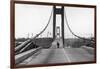 Tacoma, Washington - November 7, 1940 - Tacoma Narrows Bridge - Man on Bridge-Lantern Press-Framed Art Print