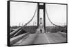 Tacoma, Washington - November 7, 1940 - Tacoma Narrows Bridge - Man on Bridge-Lantern Press-Framed Stretched Canvas
