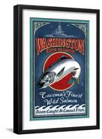 Tacoma, Washington - Salmon-Lantern Press-Framed Art Print