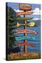 Tacoma, Washington - Signpost Destinations-Lantern Press-Stretched Canvas