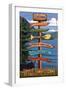 Tacoma, Washington - Signpost Destinations-Lantern Press-Framed Art Print