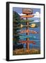 Tacoma, Washington - Signpost Destinations-Lantern Press-Framed Art Print