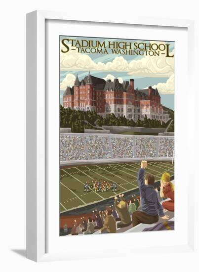 Tacoma, Washington - Stadium High School-Lantern Press-Framed Art Print