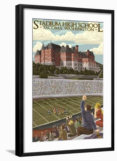 Tacoma, Washington - Stadium High School-Lantern Press-Framed Art Print