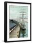 Tacoma, Washington, View of Docked Ships Loading with Wheat-Lantern Press-Framed Art Print