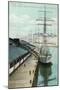 Tacoma, Washington, View of Docked Ships Loading with Wheat-Lantern Press-Mounted Art Print