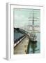 Tacoma, Washington, View of Docked Ships Loading with Wheat-Lantern Press-Framed Premium Giclee Print