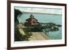 Tacoma, Washington, View of Point Defiance Park Pavilion at the Beach-Lantern Press-Framed Premium Giclee Print
