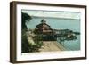 Tacoma, Washington, View of Point Defiance Park Pavilion at the Beach-Lantern Press-Framed Art Print