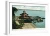 Tacoma, Washington, View of Point Defiance Park Pavilion at the Beach-Lantern Press-Framed Art Print