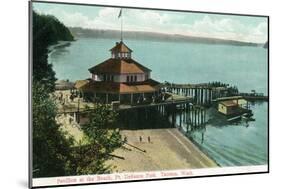 Tacoma, Washington, View of Point Defiance Park Pavilion at the Beach-Lantern Press-Mounted Art Print