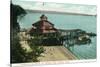 Tacoma, Washington, View of Point Defiance Park Pavilion at the Beach-Lantern Press-Stretched Canvas