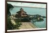 Tacoma, Washington, View of Point Defiance Park Pavilion at the Beach-Lantern Press-Framed Art Print