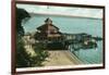 Tacoma, Washington, View of Point Defiance Park Pavilion at the Beach-Lantern Press-Framed Art Print