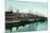 Tacoma, Washington, View of Ships at the Waterfront-Lantern Press-Mounted Premium Giclee Print