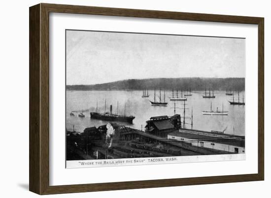 Tacoma, Washington, Where the Rails Meet the Sails-Lantern Press-Framed Art Print