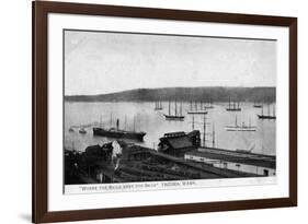 Tacoma, Washington, Where the Rails Meet the Sails-Lantern Press-Framed Premium Giclee Print