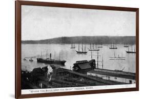 Tacoma, Washington, Where the Rails Meet the Sails-Lantern Press-Framed Art Print