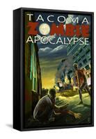 Tacoma, Washington - Zombie Apocalypse-Lantern Press-Framed Stretched Canvas