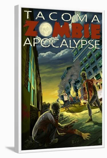 Tacoma, Washington - Zombie Apocalypse-Lantern Press-Framed Art Print