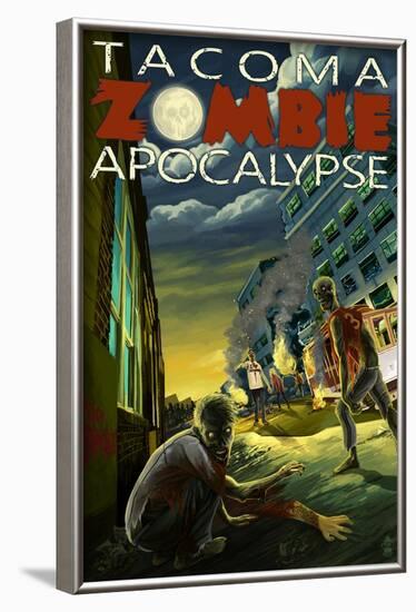 Tacoma, Washington - Zombie Apocalypse-Lantern Press-Framed Art Print