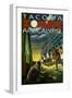 Tacoma, Washington - Zombie Apocalypse-Lantern Press-Framed Art Print