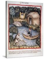 Tacuinum Sanitatis. 14th Century. Medieval Handbook of Health. Fishermen in a River-null-Stretched Canvas