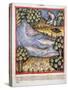 Tacuinum Sanitatis. 14th Century. Medieval Handbook of Health. Man Looking for Amber by a River.…-null-Stretched Canvas