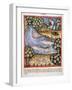 Tacuinum Sanitatis. 14th Century. Medieval Handbook of Health. Man Looking for Amber by a River.…-null-Framed Giclee Print