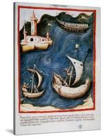 Tacuinum Sanitatis. Boats at Sea-null-Stretched Canvas